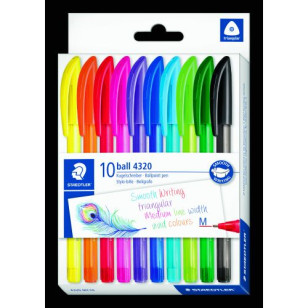 Pochette de 10 stylos bille - couleurs assorties Staedtler